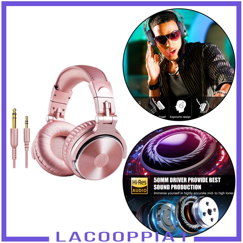 [LACOOPPIA1] Pro-10 Over-Ear DJ Headphone Headsets with Mic for Studio Monitoring Mixing