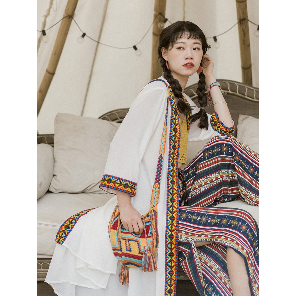 ÁO CADIGAN DÁNG DÀI HỌA TIẾT