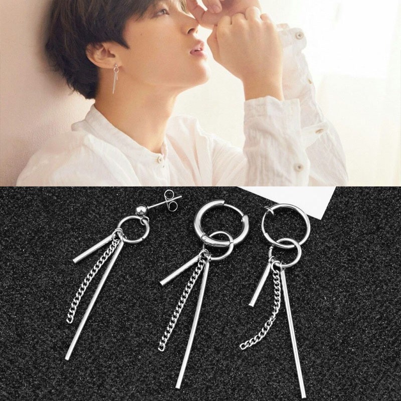 Hoa tai chất liệu thép không gỉ phong cách Hàn Quốc Bangtan Boys