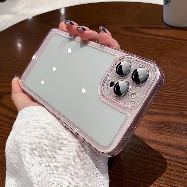 Ốp Điện Thoại Acrylic Trong Suốt Có Miếng Bảo Vệ Ống Kính Cho compatible for iPhone 13 pro max 12 pro max 13 13 pro 11 case