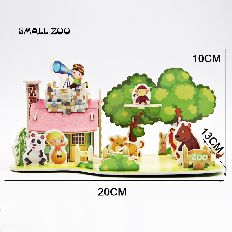 Đồ Chơi Xếp Hình Ngôi Nhà 3D Bằng Giấy Giáo Dục Sớm Cho Bé