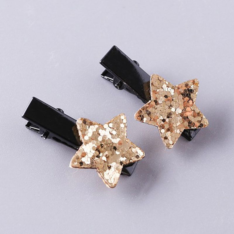 Set 2 Kẹp Tóc Hình Ngôi Sao Lấp Lánh Cho Bé Gái