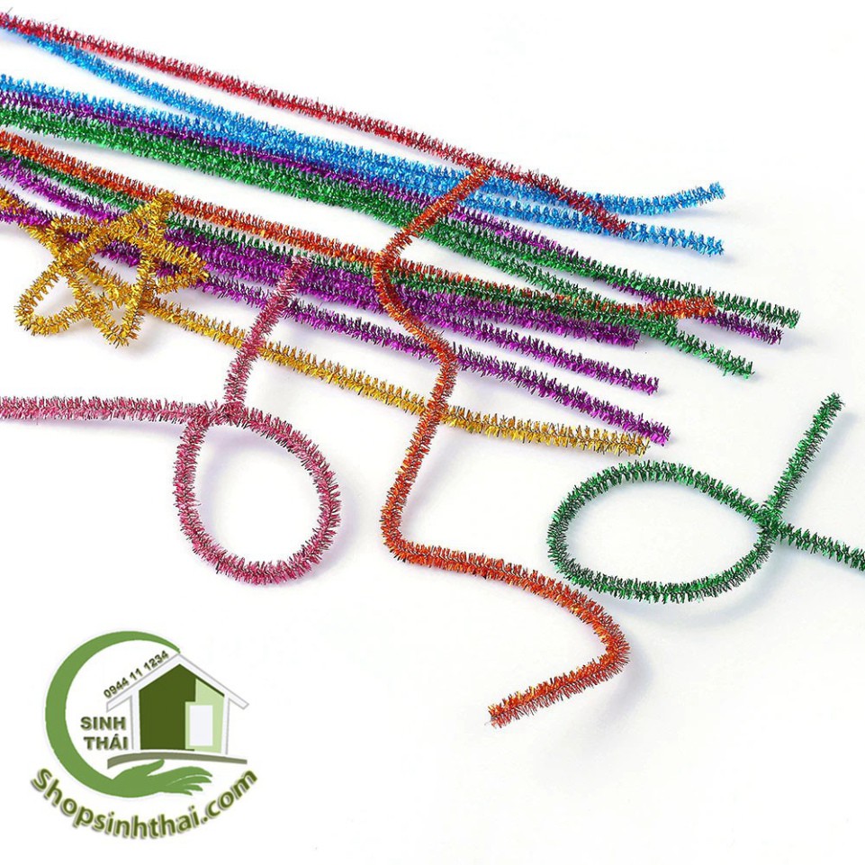 Dây kẽm xù kim tuyến, kẽm làm đồ chơi, mô hình  - màu bạc