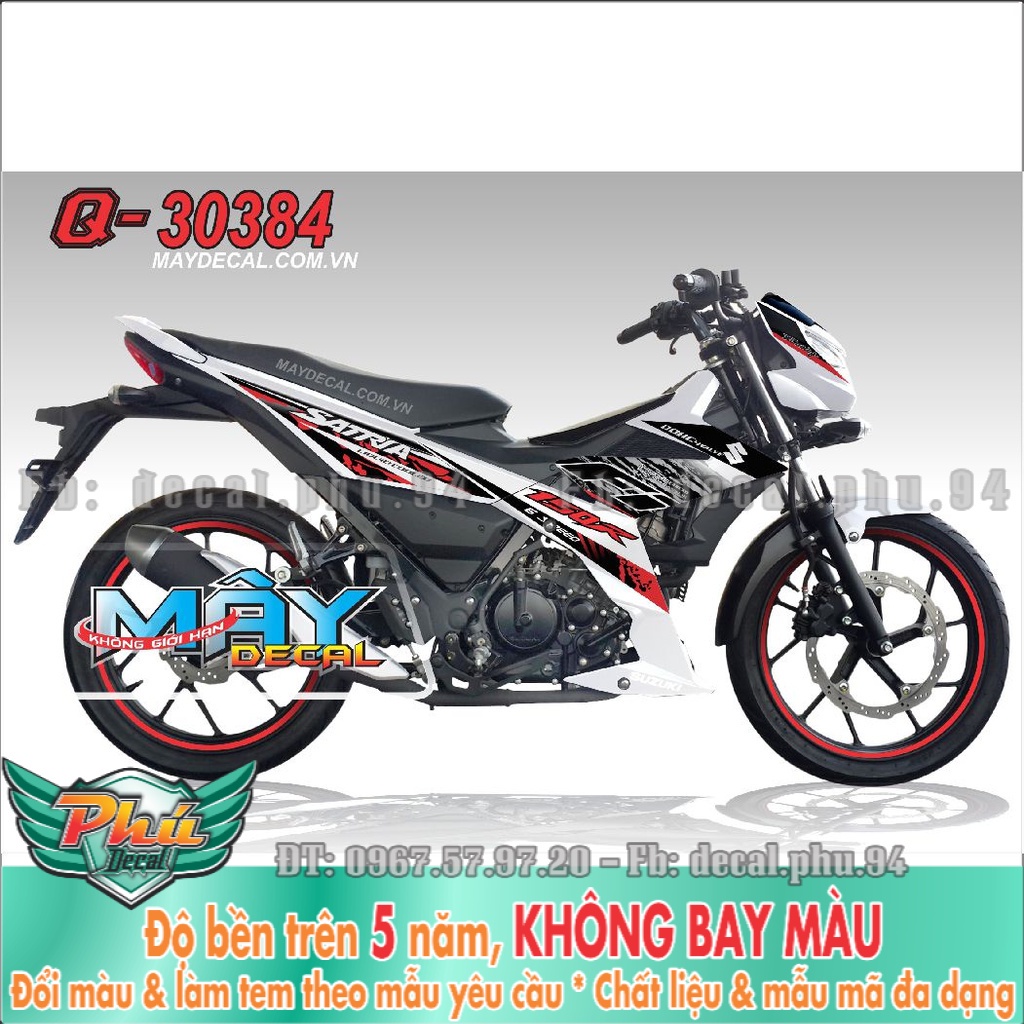 Tem Rời Satria Fi trắng đỏ đen (K) -1