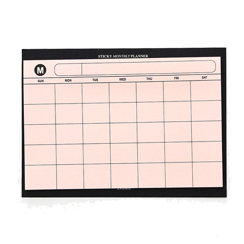 Bộ 30 Tờ Giấy Tự Dính Lên Kế Hoạch Hàng Tháng Để Bàn Tiện Dụng