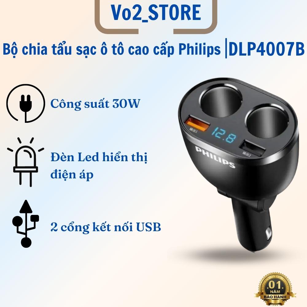 Bộ chia tẩu sạc Philips cao cấp DLP4007 (Màu đen) - vo2_store