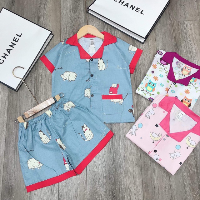 SIZE 22-35kg: Bộ pijama thô Boil mềm mát, kute cho bé trai bé gái - BPTD202