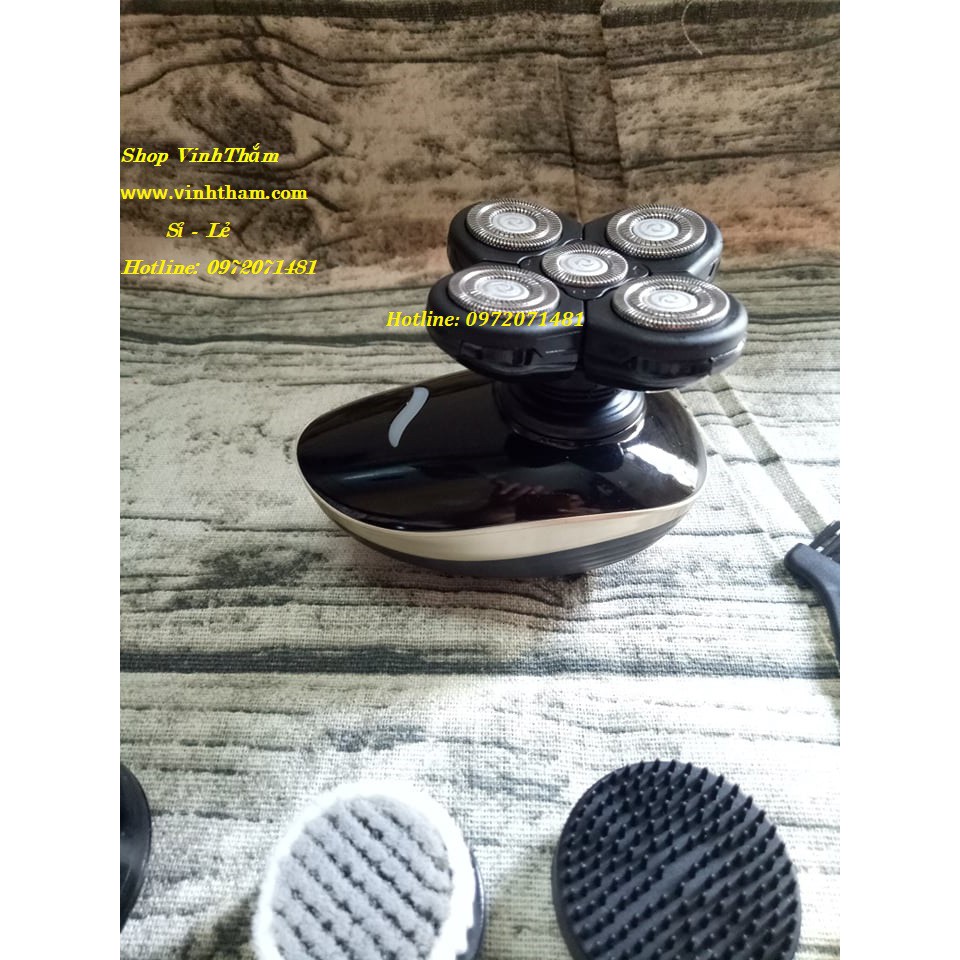 Máy cạo râu - Máy cạo râu điện 5 đầu có thể sạc lại 5 trong 1 4D Sử dụng máy cạo râu đa năng không thấm nước