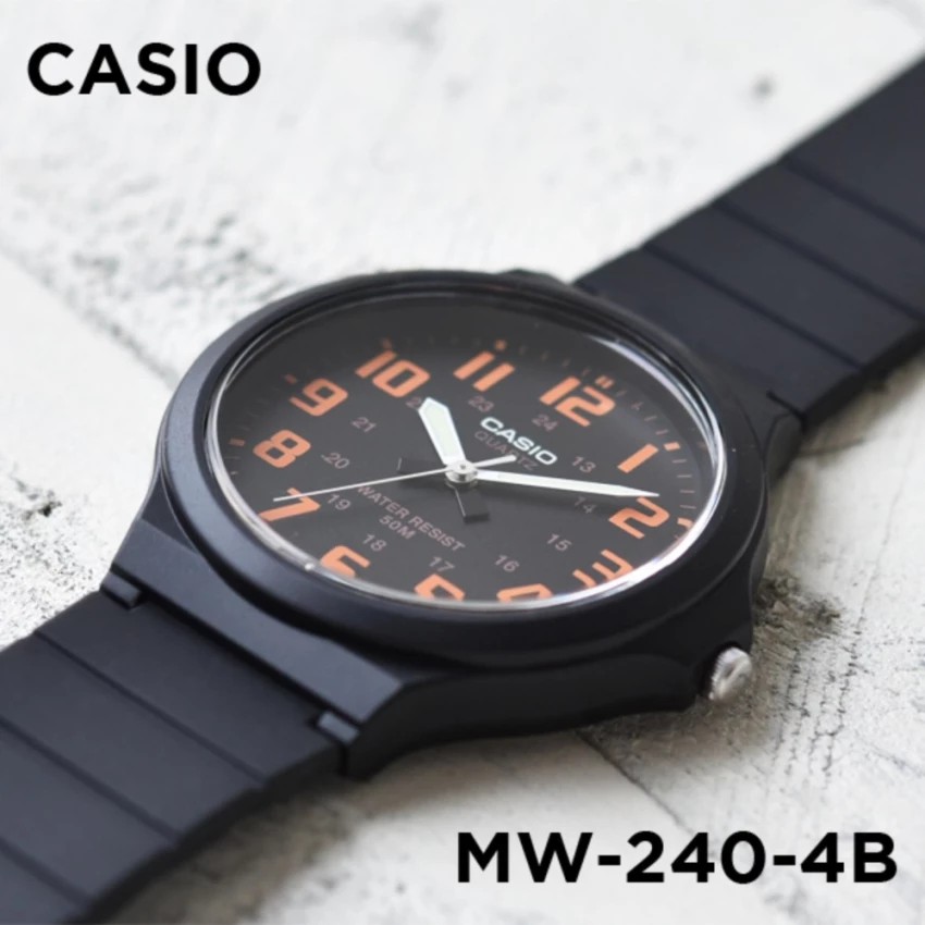 Đồng hồ nam dây nhựa Casio chính hãng Anh Khuê MW-240-4BVDF