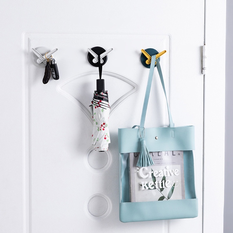 Set 3 Móc Treo Đồ Hình Đồng Hồ Tròn Dán Tường Trang Trí Dễ Thương