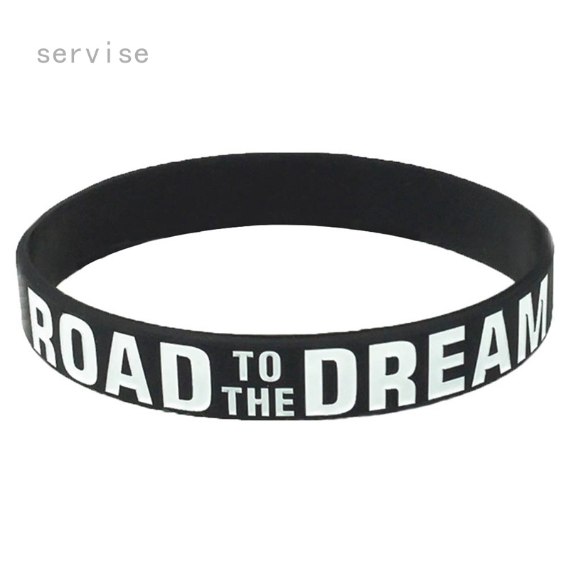 Vòng Tay Silicone Cao Su Co Giãn Mặt Khắc Chữ "Motivational Road to the Dream"