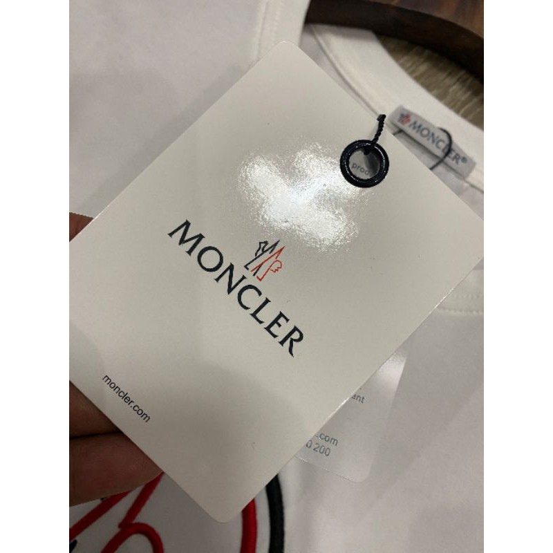 áo thun cotton nam nữ ngắn tay cổ tròn họa tiết logo chữ M Moncler