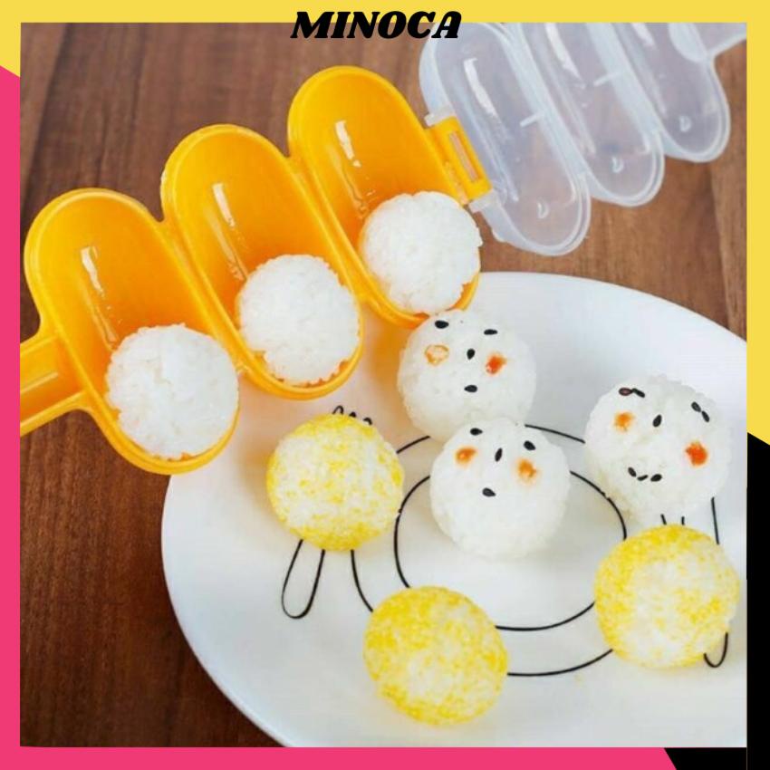 Khuôn Cơm Lắc Tạo Hình Cơm Nắm Bento Cho Bé Ăn Dặm Kiểu Nhật Kèm Thìa MINOCA H037