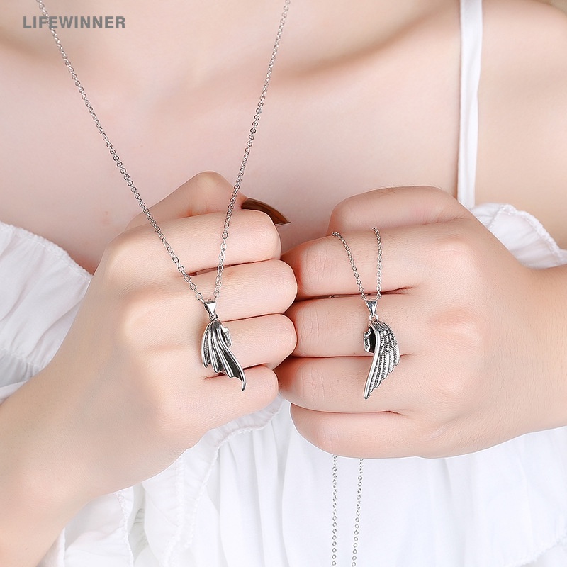 Set 2 Vòng cổ mặt hình đôi cánh thiên thần ác quỷ dành cho các cặp đôi