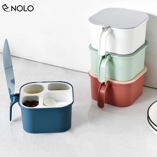HỘP ĐỰNG GIA VỊ 4 NGĂN CÓ NẮP ĐẬY PP05