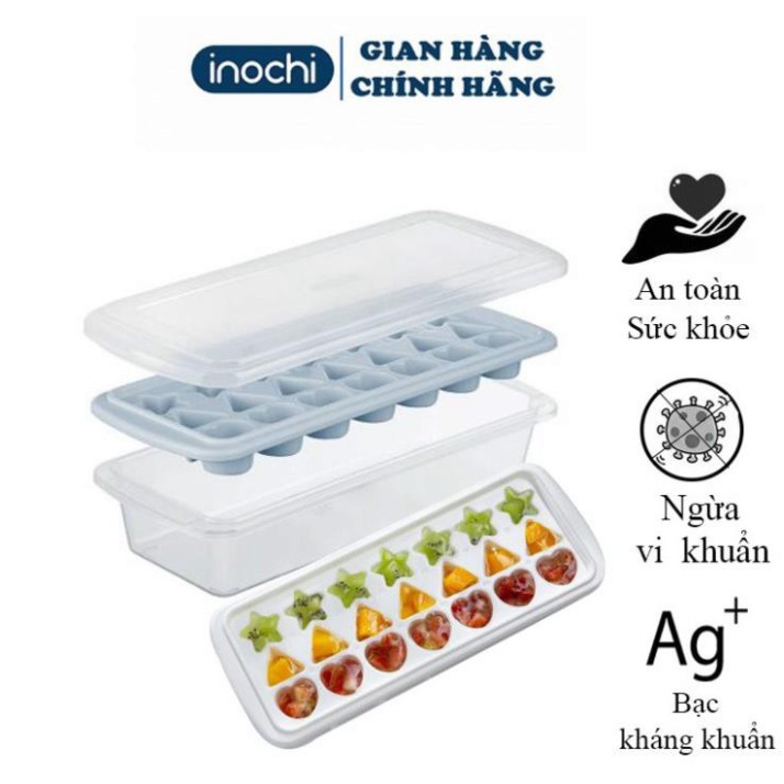 Khay đá tủ lạnh - INOCHI nhựa làm đá cho tủ lạnh hình đa dạng Kari INOCHI loại 21 viên