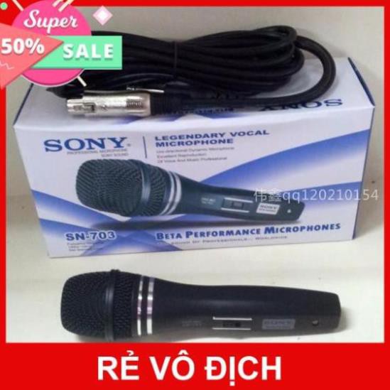 (MỚI) MICRO SONY SN-703 CHO LOA KÉO, AMPLY, KARAOKE CÓ DÂY CỰC HAY LUÔN [FREESHIP]_SLM