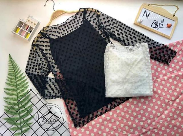 Áo lưới bi kèm áo lót, HÌNH THẬT CHỤP SÀN