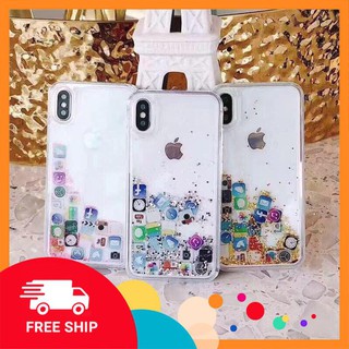 Xả Kho  Ốp lưng điện thoại nhũ icon iphone 6 đến xsmax