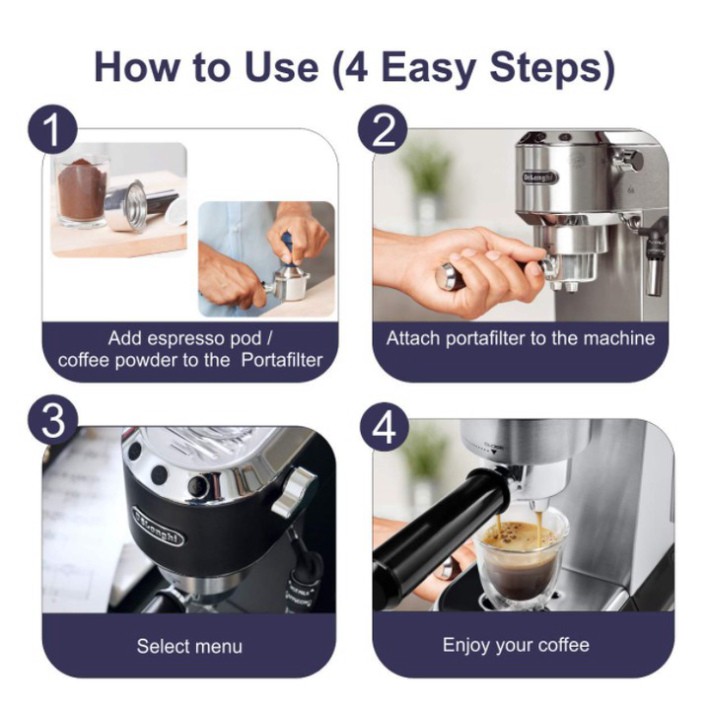 Sản Phẩm Máy pha cà phê chuyên dụng, thương hiệu cao cấp Delonghi - EC685.M. Bảo hành 12 tháng (Công suất 1300W) .