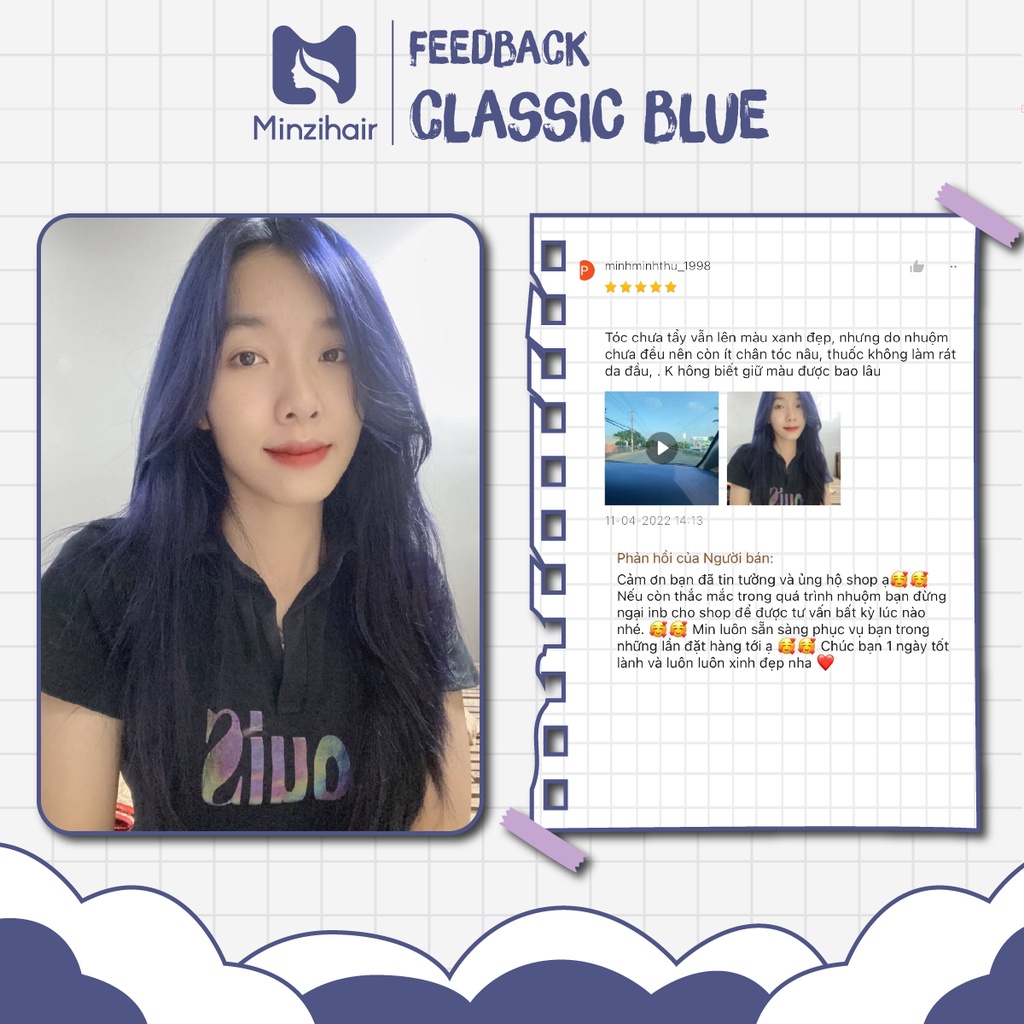 Thuốc Nhuộm Tóc Đậm Đặc Màu CLASSIC BLUE - Trend 2022 - Minzihair HN