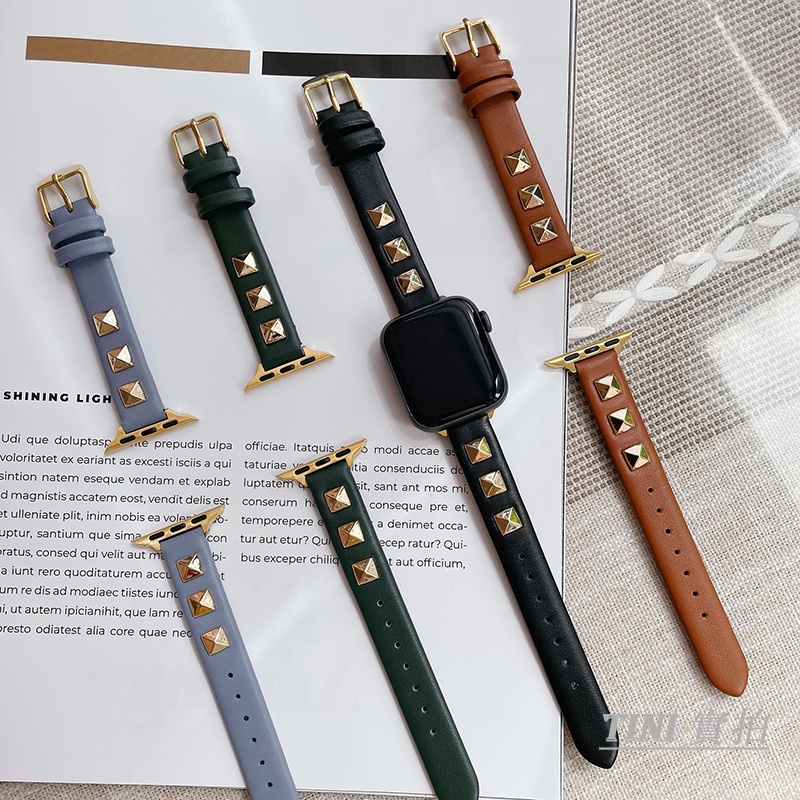 Dây đeo bằng da thật cho đồng hồ thông minh Apple Watch Series IWatch 7 / 6 / 5 / 4 / 3 /SE 44mm / 40mm / 42mm / 38mm /41mm / 45mm