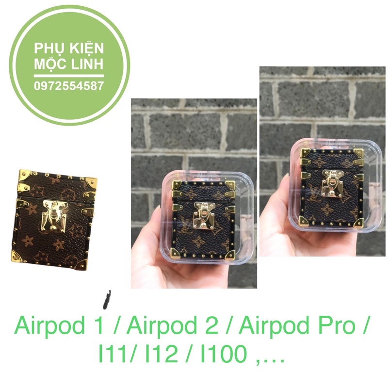 Case bao Airpods 1 / Airpod 2 / Airpod Pro Hộp vuông tán đinh vỏ đựng tai nghe không dây Airpod