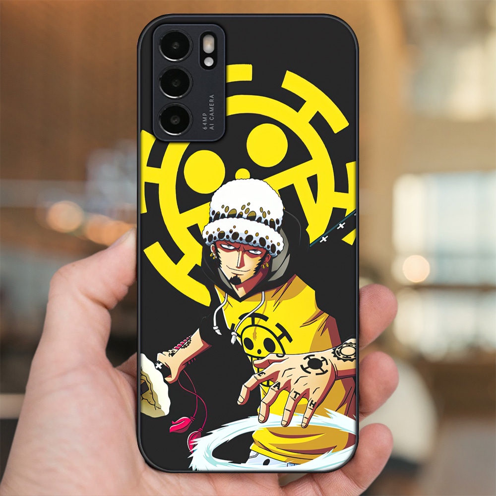 Ốp lưng Oppo Reno 6 5G viền đen in hình Law One Piece