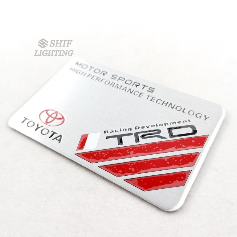 1 x Aluminum TRD MOTORSPORTS Logo Car Auto Decorative Emblem Badge Sticker Decal For TOYOTA