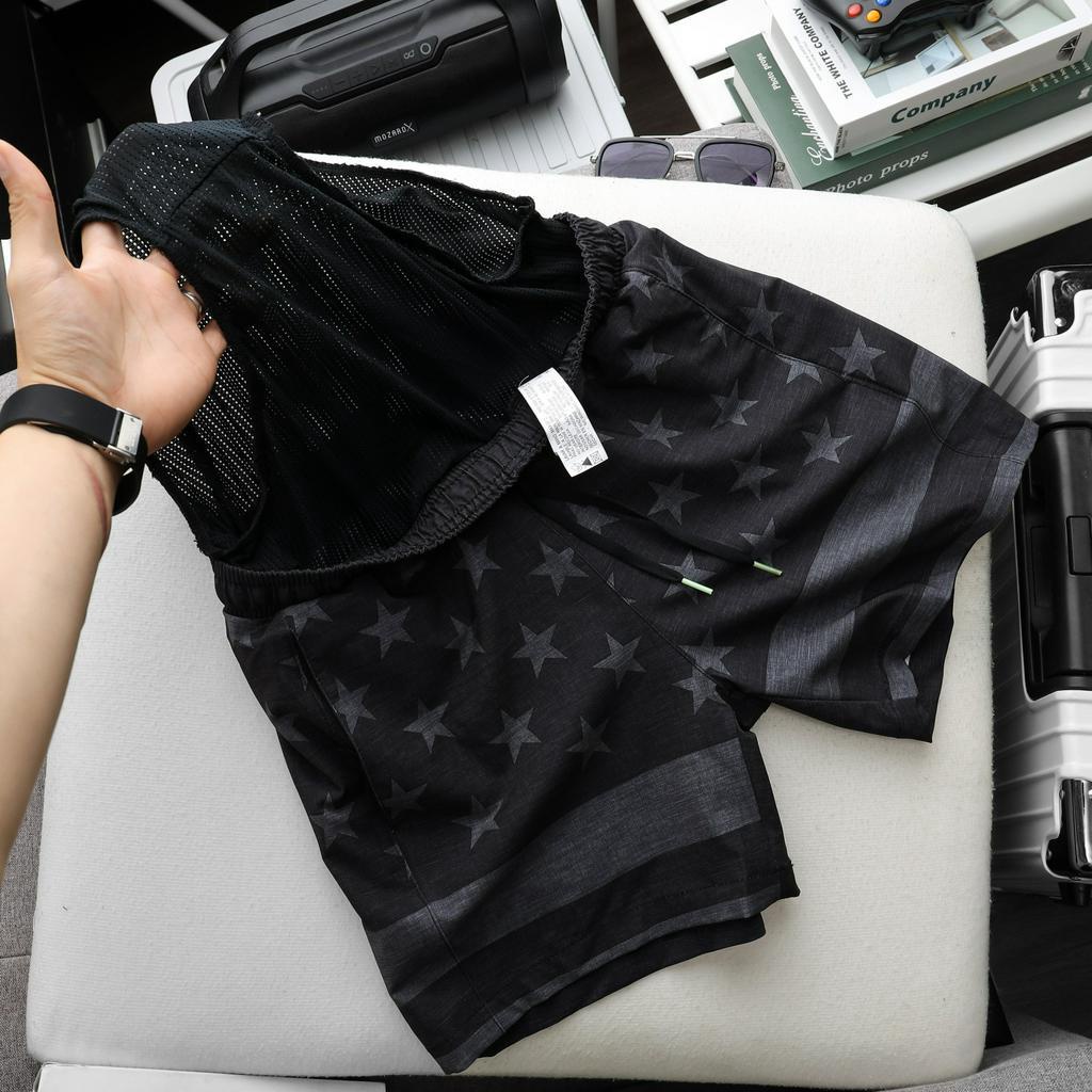 Quần short đi biển chất dù mỏng nhẹ lót lưới , Quần đùi đi biển unisex - 3bros