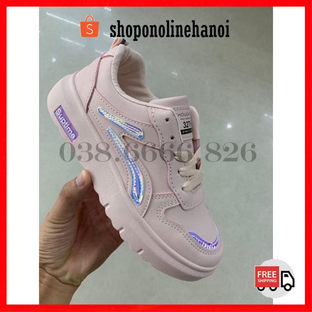 Giày thể thao nữ fullbox cá tính mầu hồng vạch phản quang chất mềm đẹp