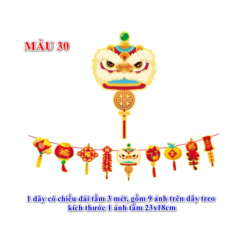 Cờ treo trang trí tết mẫu 30