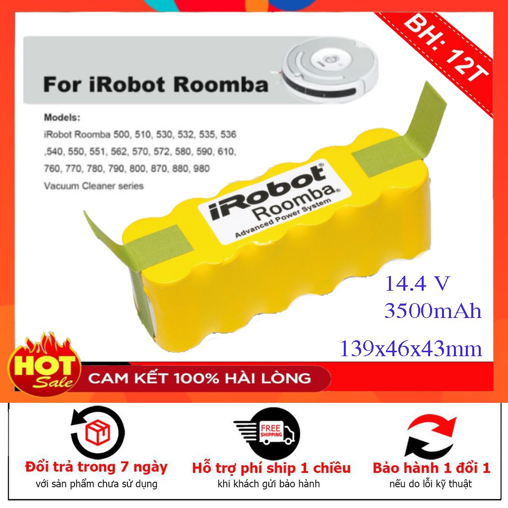 Pin robot hút bụi irobot roomba dùng cho modell 5,6,7,8,9