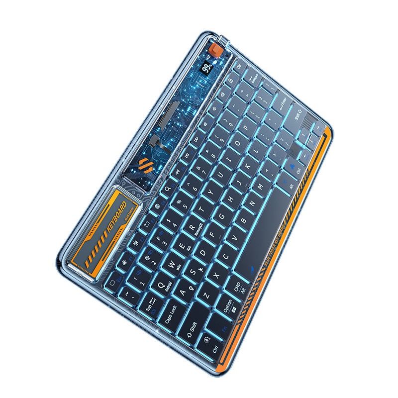 Bàn Phím Bluetooth Không Dây Trong Suốt 10Inch Không Ồn Có Chức Năng Hiển Thị Giọng Nói Cho Điện Thoại / Máy Tính
