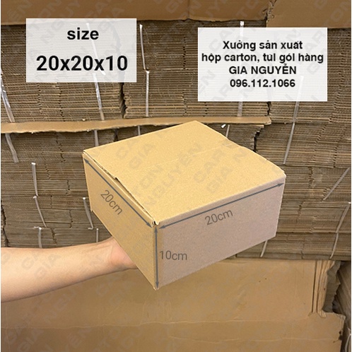 Set 20 hộp kích thước 20x20x10 dùng gói hàng đồ ăn, bánh mix, ăn vặt Gia Nguyễn chất lượng tốt
