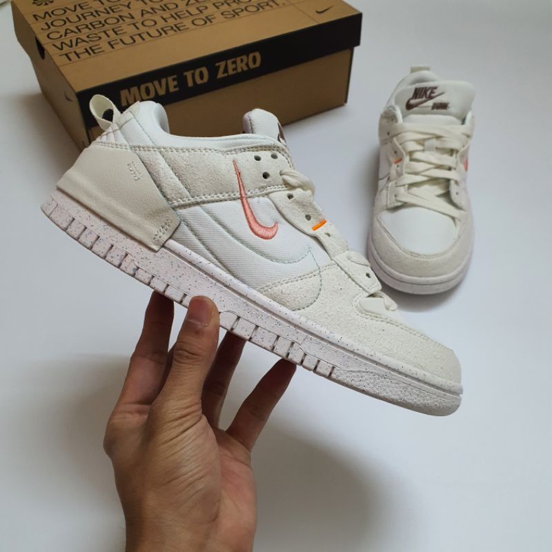 Giày sneaker sb dunk disrupt 2 pale ivory cao cấp, Giày thể thao nam nữ sb dunk disrupt 2 trắng hồng fullbox cực đẹp