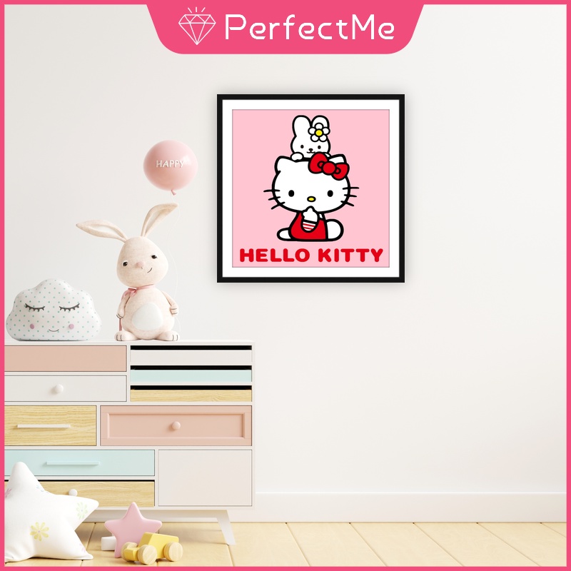 Bộ Tranh Đính Đá 5D Tự Làm 30x30CM Hình Hello Kitty Trang Trí Nhà Cửa