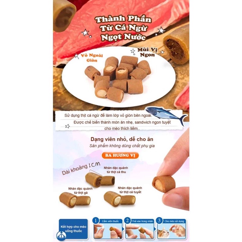 Snack Viên Tiêu Búi Lông Cho Mèo CattyMan 30g