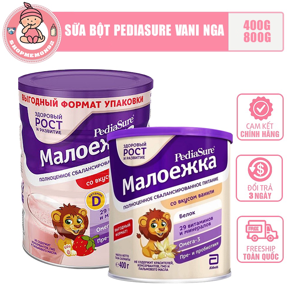 Sữa bột Pediasure vani Nga 400gram và 850gram , đủ vị [t4/2023]