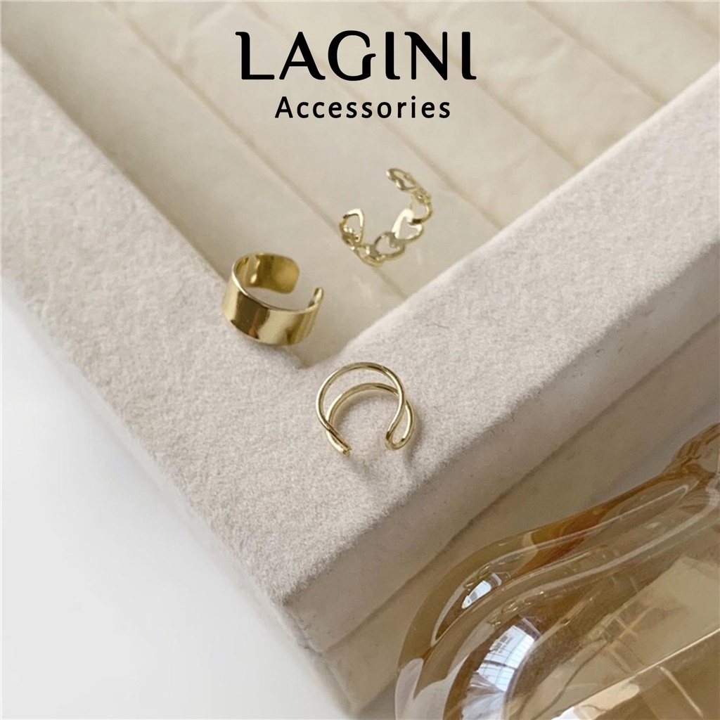 Set bộ 3 khuyên cài kẹp vành tai Lagini cá tính