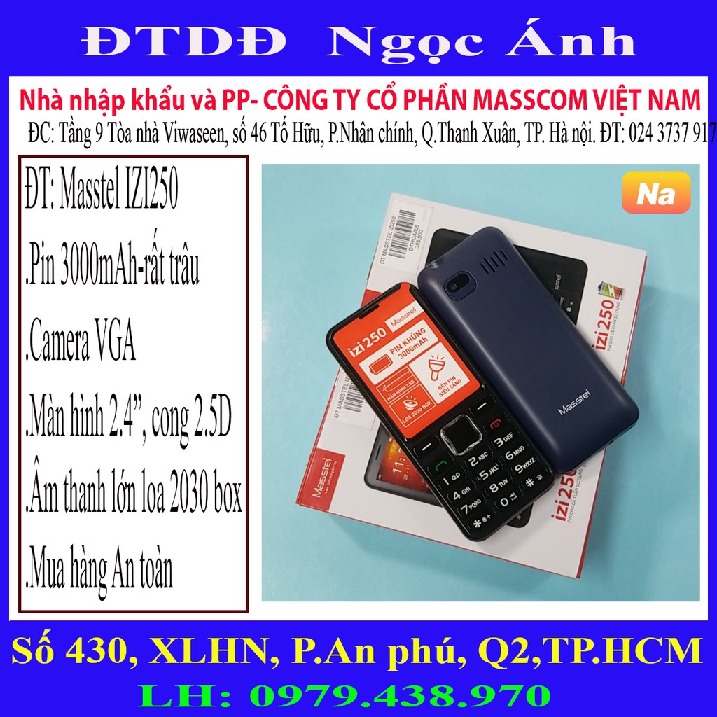 Điện Thoại Masstel IZI250-Pin4C-Pin5C