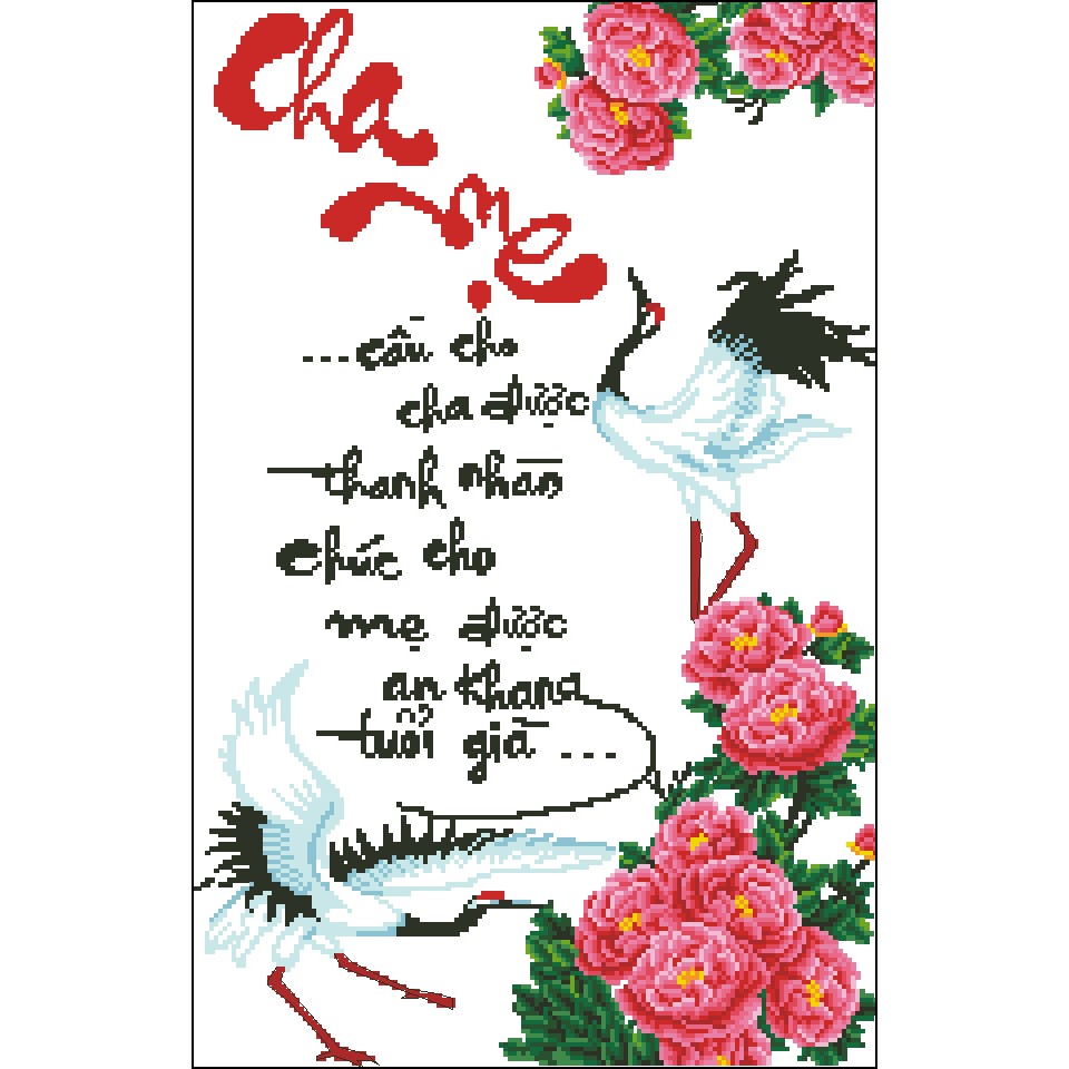 Tranh Thêu Chữ Thập Cha Mẹ 85