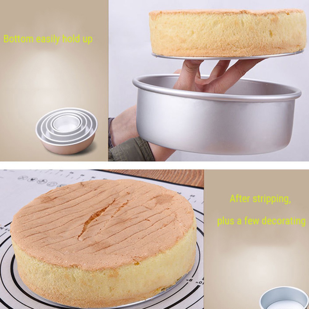 Khuôn Tròn Làm Bánh Pudding Bằng Hợp Kim Nhôm 4 / 6inch Có Thể Tháo Rời Tiện Dụng Cho Nhà Bếp