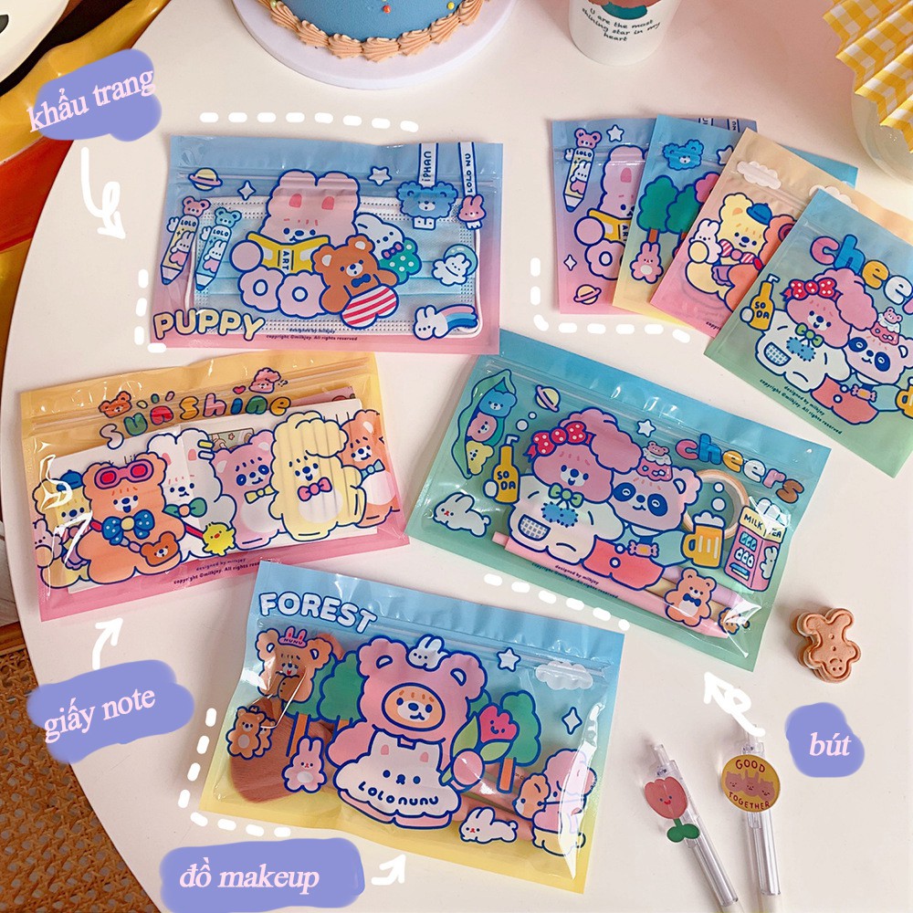 Túi Zip Mini Đựng Đồ Nhỏ Tái Sử Dụng Kiêm Gói Quà Nunu Pets Hình Cổ Tích