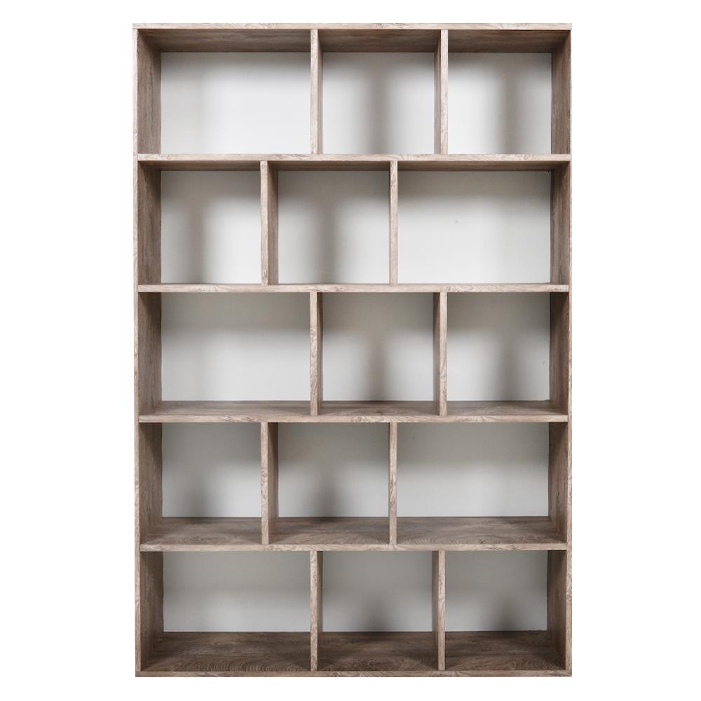 HomeBase FURDINI Bộ kệ bằng gỗ ép có 15 ngăn chứa đồ W120xH180xD30cm màu gỗ óc chó