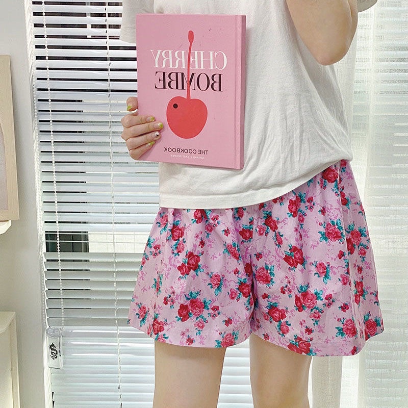 quần đùi hoa hồng mặc nhà thoải mái mát mẻ tối đa 200kg cực đã