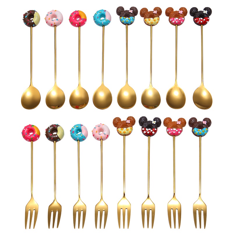 Muỗng Cà Phê Bằng Thép Không Gỉ 304 Họa Tiết Hoạt Hình