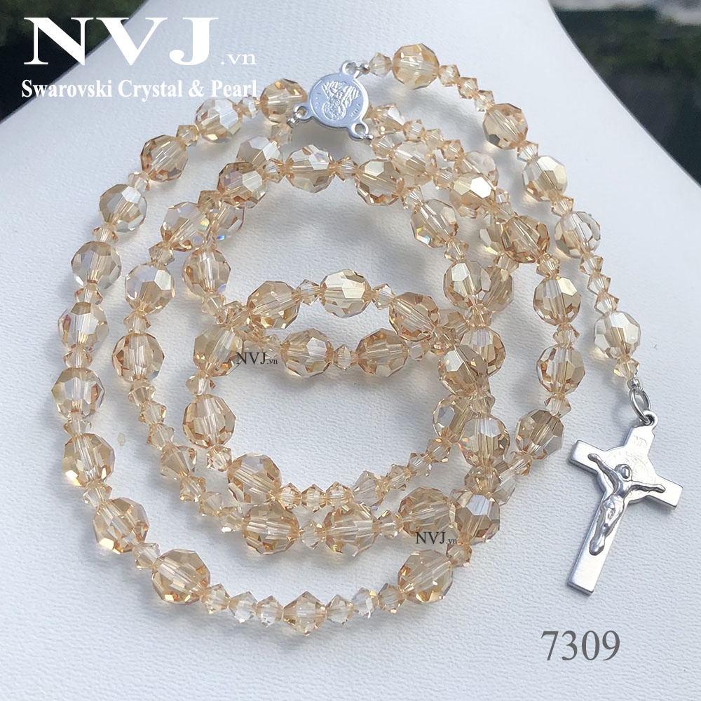 Mân côi - chuỗi 50 hạt pha lê cao cấp SWAROVSKI của Áo, tròn 8ly nhiều màu rực rỡ tùy chọn