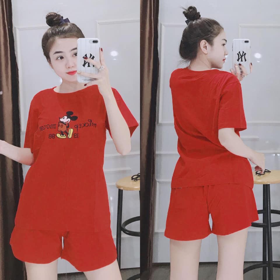 [Mã FAXANH245 giảm 10K đơn 50K] Đồ Bộ Thun Đùi Cotton - Họa Tiết Thêu - Sản Phẩm Y Hình | BigBuy360 - bigbuy360.vn