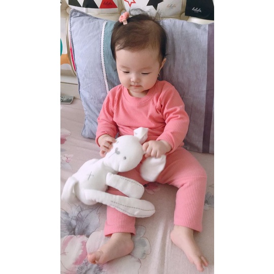 (Rẻ Nhất Tphcm) Đồ Bộ Thun Len Gân Xuất Dài Tay Thu Đông Minky Mom Cho Bé Trai Bé Gái - [có túi zip xịn xò]